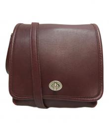 COACH（コーチ）の古着「フラップ ターンロック ショルダーバッグレザーショルダーバッグ」｜レッド