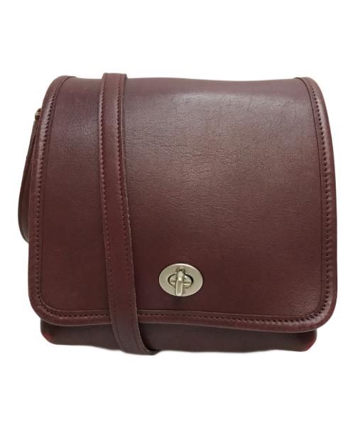 COACH（コーチ）COACH (コーチ) フラップ ターンロック ショルダーバッグレザーショルダーバッグ レッドの古着・服飾アイテム
