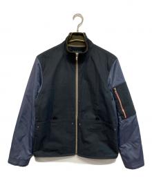 PS Paul Smith（ＰＳポールスミス）の古着「ミックスアップ スタンドカラー ブルゾン」｜ネイビー
