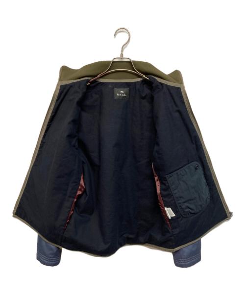 PS Paul Smith（ＰＳポールスミス）PS Paul Smith (ＰＳポールスミス) ミックスアップ スタンドカラー ブルゾン ネイビー サイズ:Mの古着・服飾アイテム