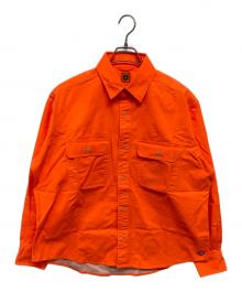 HUMAN MADE（ヒューマンメイド）の古着「ロゴワンポイントツイルワークシャツ」｜オレンジ