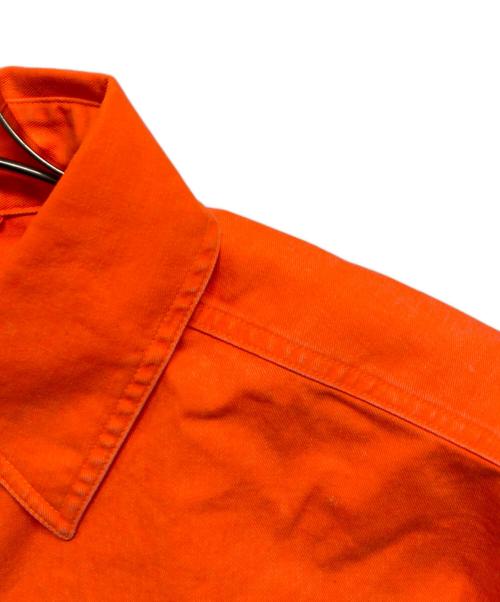 HUMAN MADE（ヒューマンメイド）HUMAN MADE (ヒューマンメイド) ロゴワンポイントツイルワークシャツ オレンジ サイズ:Lの古着・服飾アイテム
