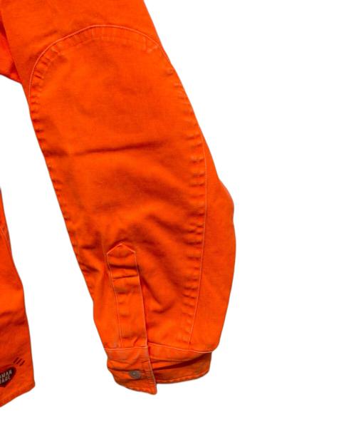 HUMAN MADE（ヒューマンメイド）HUMAN MADE (ヒューマンメイド) ロゴワンポイントツイルワークシャツ オレンジ サイズ:Lの古着・服飾アイテム