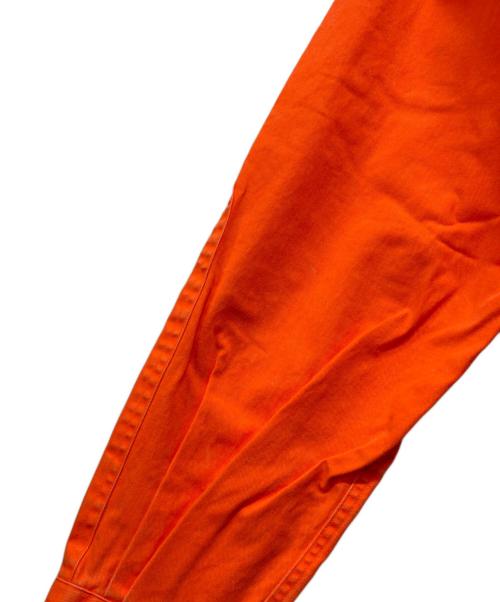 HUMAN MADE（ヒューマンメイド）HUMAN MADE (ヒューマンメイド) ロゴワンポイントツイルワークシャツ オレンジ サイズ:Lの古着・服飾アイテム