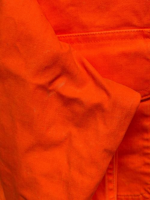 HUMAN MADE（ヒューマンメイド）HUMAN MADE (ヒューマンメイド) ロゴワンポイントツイルワークシャツ オレンジ サイズ:Lの古着・服飾アイテム