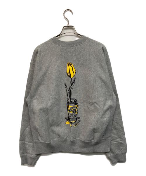 WASTED YOUTH（ウェイステッドユース）WASTED YOUTH (ウェイステッドユース) CREWNECK SWEATSHIRT グレー×イエロー サイズ:XXLの古着・服飾アイテム