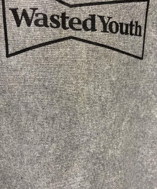 WASTED YOUTH（ウェイステッドユース）WASTED YOUTH (ウェイステッドユース) CREWNECK SWEATSHIRT グレー×イエロー サイズ:XXLの古着・服飾アイテム