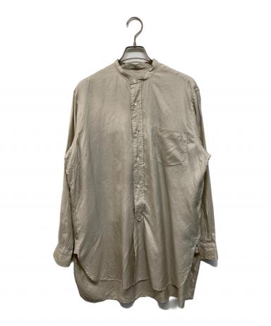 【美品】COMOLI コモリ　オープンカラー　シャツ　ベージュ 中古・古着通販】COMOLI (コモリ) シルク バンドカラーシャツ ベージュ