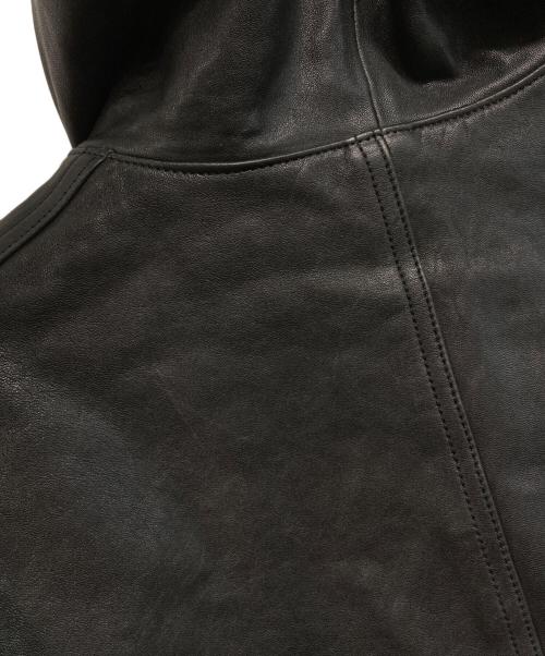 JOURNAL STANDARD TRISECT（ジャーナルスタンダード トライセクト）JOURNAL STANDARD TRISECT (ジャーナルスタンダード トライセクト) シープ レザー フルベジ ジップ フーディ ブラック サイズ:Mの古着・服飾アイテム