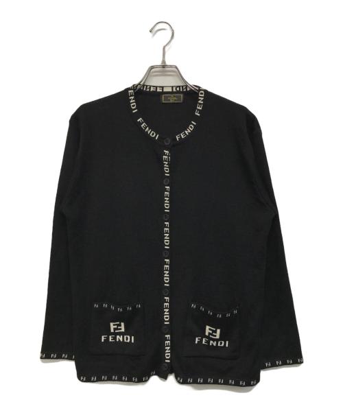 FENDI（フェンディ）FENDI (フェンディ) ロゴニットカーディガン ブラック サイズ:不明の古着・服飾アイテム