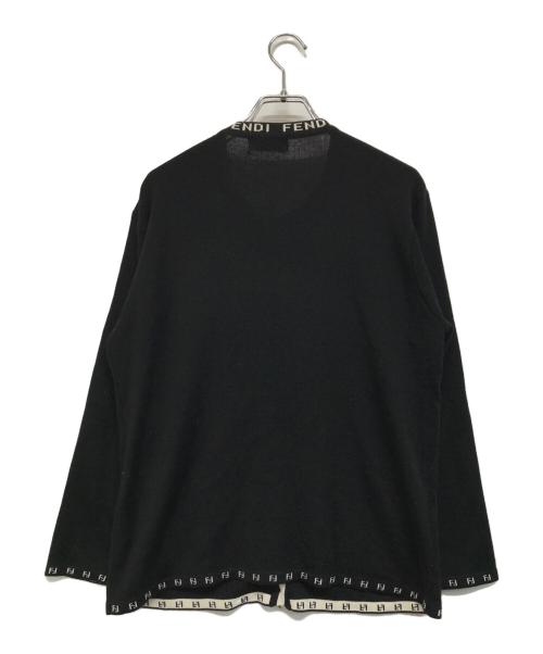 FENDI（フェンディ）FENDI (フェンディ) ロゴニットカーディガン ブラック サイズ:不明の古着・服飾アイテム