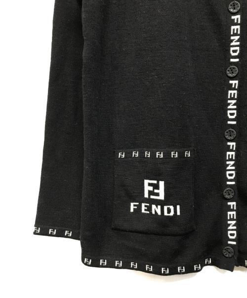FENDI（フェンディ）FENDI (フェンディ) ロゴニットカーディガン ブラック サイズ:不明の古着・服飾アイテム