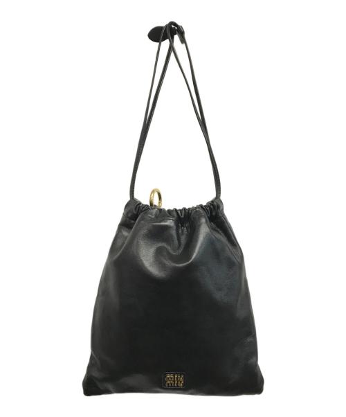 MIU MIU（ミュウミュウ）MIU MIU (ミュウミュウ) ナッパーレザーミニバッグ ブラックの古着・服飾アイテム