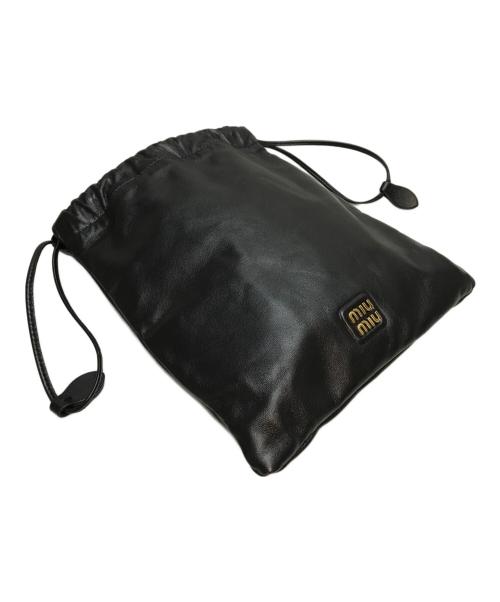 MIU MIU（ミュウミュウ）MIU MIU (ミュウミュウ) ナッパーレザーミニバッグ ブラックの古着・服飾アイテム