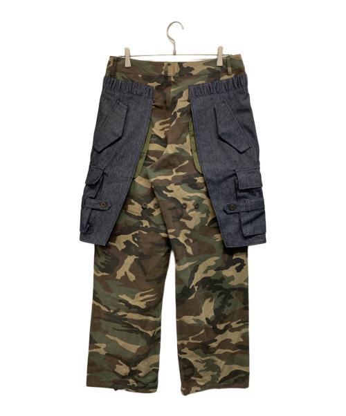 ANDERSSON BELL（アンダーソンベル）ANDERSSON BELL (アンダーソンベル) ラプターレイヤードカーゴパンツ オリーブ×インディゴ サイズ:SIZE 46の古着・服飾アイテム