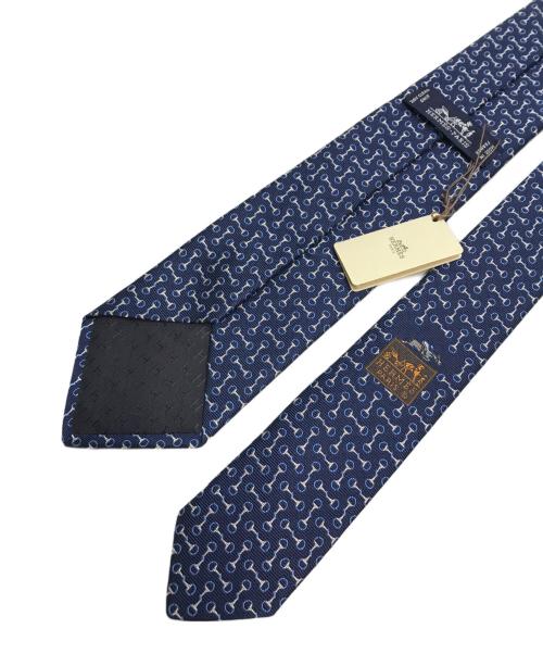 HERMES（エルメス）HERMES (エルメス) ホースビット総柄ネクタイ ネイビー サイズ:不明 未使用品の古着・服飾アイテム
