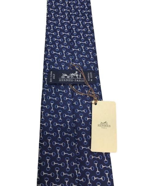 HERMES（エルメス）HERMES (エルメス) ホースビット総柄ネクタイ ネイビー サイズ:不明 未使用品の古着・服飾アイテム