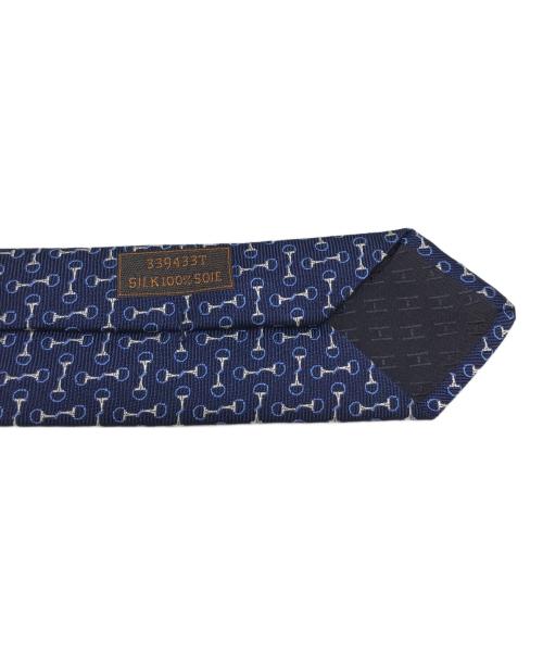 HERMES（エルメス）HERMES (エルメス) ホースビット総柄ネクタイ ネイビー サイズ:不明 未使用品の古着・服飾アイテム