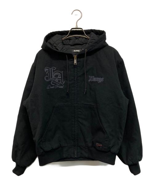 X-LARGE（エクストララージ）X-LARGE (エクストララージ) PATCHED OLD ENGLISH HOODED WORK JACKET ブラック サイズ:M 未使用品の古着・服飾アイテム