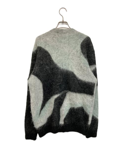 WRAPINKNOT（ラッピンノット）WRAPINKNOT (ラッピンノット) STUDIOUS (ステュディオス) 別注 Mohair Jacquard Cardigan モヘアジャガードカーディガン グレー サイズ:3の古着・服飾アイテム