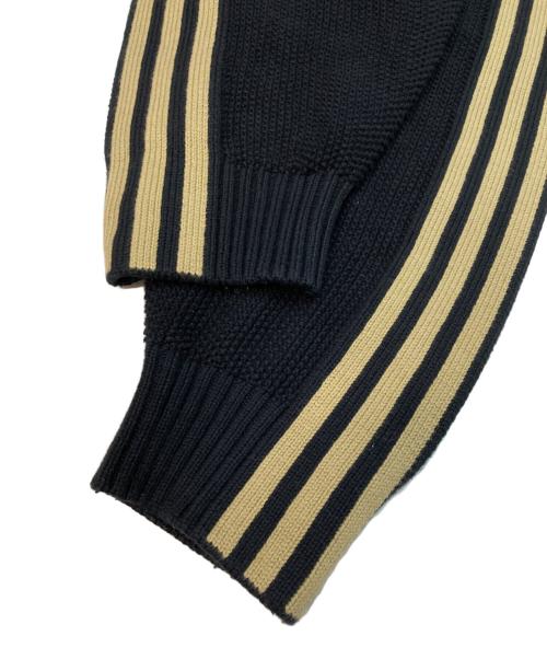 adidas（アディダス）adidas (アディダス) song for the mute (ソングフォーザミュート) SFTM KNIT CREW ブラック×ベージュ サイズ:XLの古着・服飾アイテム