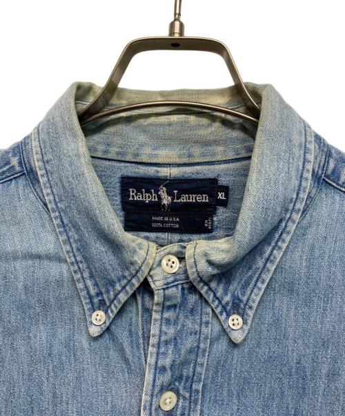 RALPH LAUREN（ラルフローレン）RALPH LAUREN (ラルフローレン) デニムシャツ インディゴ×ピンク サイズ:XLの古着・服飾アイテム