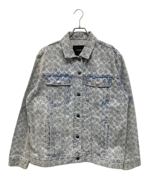 COACH（コーチ）COACH (コーチ) シグネチャー デニム ジャケット ブルーグレー サイズ:Lの古着・服飾アイテム