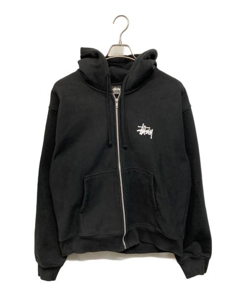 stussy（ステューシー）stussy (ステューシー) ストックロゴジップパーカー 両プリント ブラック サイズ:Lの古着・服飾アイテム