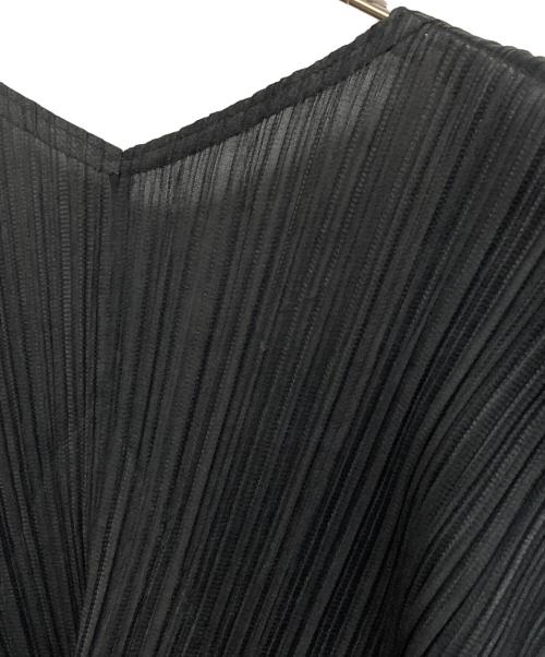 PLEATS PLEASE（プリーツプリーズ）PLEATS PLEASE (プリーツプリーズ) 変形プリーツカーディガン ブラック サイズ:3の古着・服飾アイテム