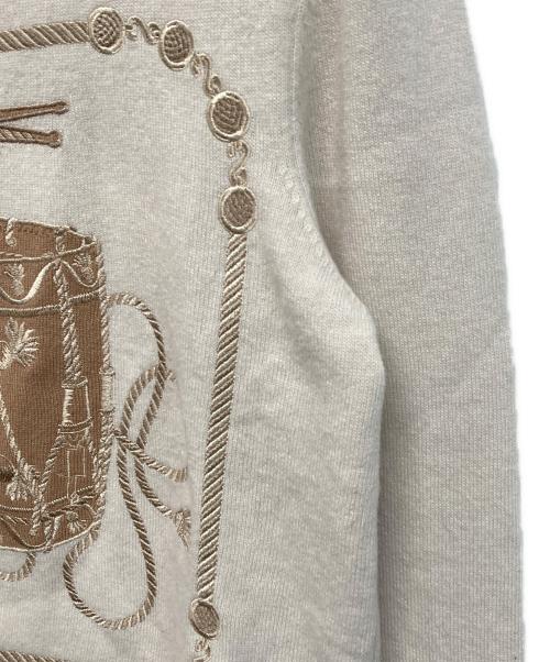 HERMES（エルメス）HERMES (エルメス) レ・タンブールモチーフブランポロニット アイボリー サイズ:36の古着・服飾アイテム