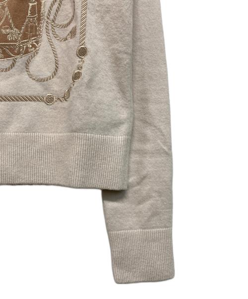 HERMES（エルメス）HERMES (エルメス) レ・タンブールモチーフブランポロニット アイボリー サイズ:36の古着・服飾アイテム