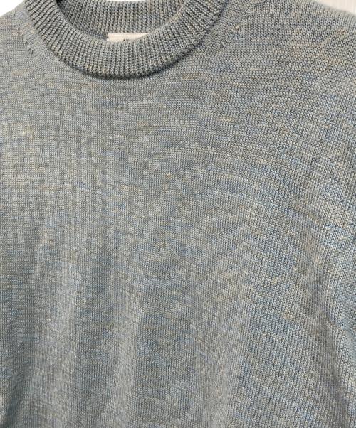 ATON（エイトン）ATON (エイトン) BABY ALPACA LINEN | CREWNECK SWEATER(ベビー アルパカ リネン | クルーネック セーター) ブルー サイズ:2の古着・服飾アイテム