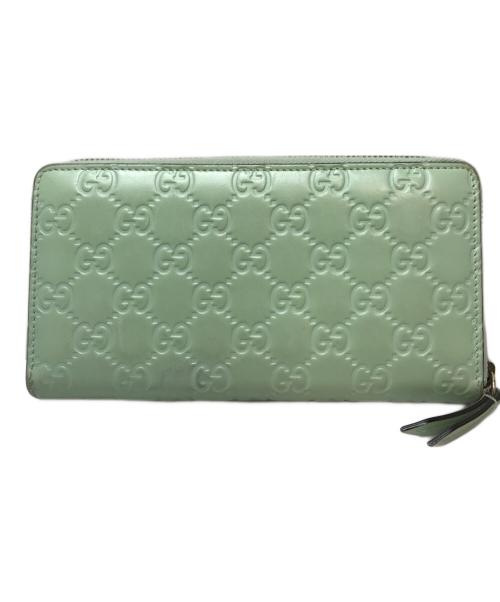 GUCCI（グッチ）GUCCI (グッチ) GGシマロングウォレット ミントの古着・服飾アイテム