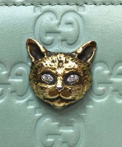 GUCCI（グッチ）GUCCI (グッチ) GGシマロングウォレット ミントの古着・服飾アイテム