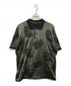 Jean Paul Gaultier hommeジャンポールゴルチェオム）の古着「サテンポロシャツ」｜オリーブ×ブラック