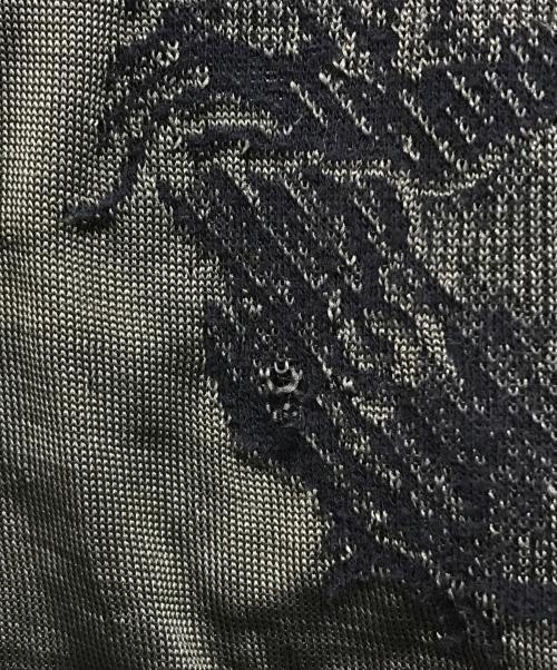 Jean Paul Gaultier homme（ジャンポールゴルチェオム）Jean Paul Gaultier homme (ジャンポールゴルチェオム) サテンポロシャツ オリーブ×ブラック サイズ:Ｍの古着・服飾アイテム