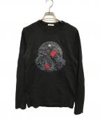 MONCLERモンクレール）の古着「星座刺繍ロゴカットソー 長袖 ロゴ ロンT」｜ブラック