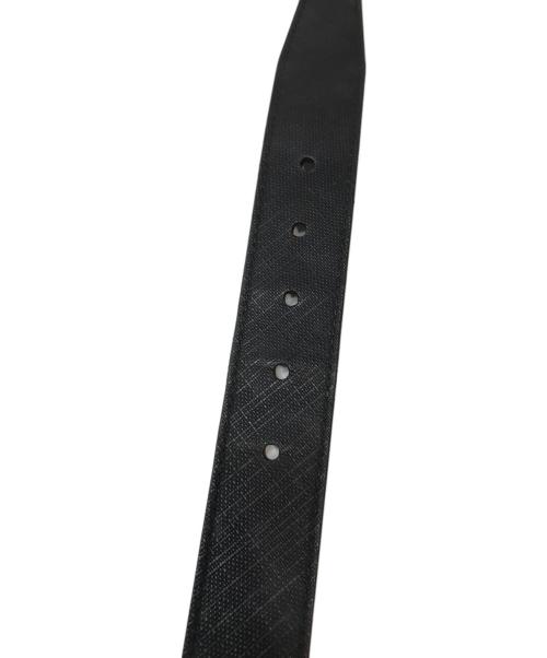 BURBERRY（バーバリー）BURBERRY (バーバリー) シャドーチェックレザーベルト ブラックの古着・服飾アイテム