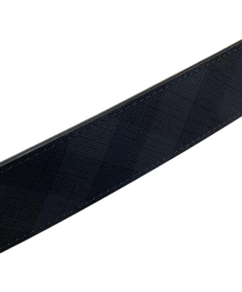 BURBERRY（バーバリー）BURBERRY (バーバリー) シャドーチェックレザーベルト ブラックの古着・服飾アイテム