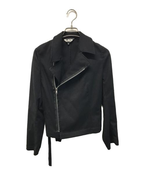 BLACK COMME des GARCONS（ブラックコムデギャルソン）BLACK COMME des GARCONS (ブラックコムデギャルソン) ウールライダースジャケット ブラック サイズ:SIZE XSの古着・服飾アイテム