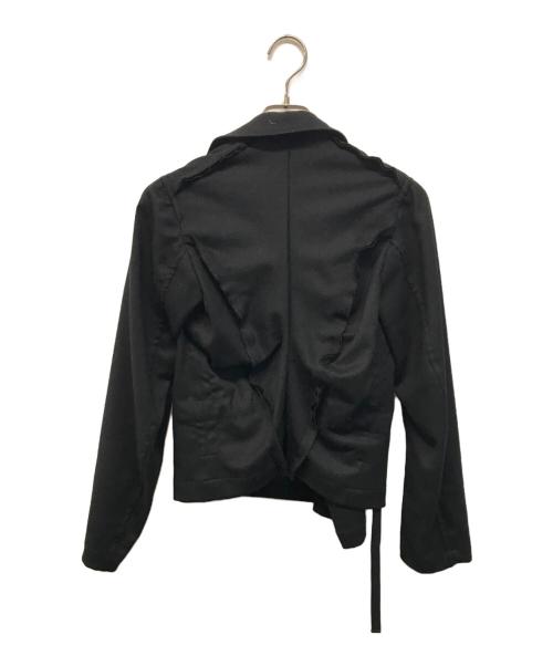 BLACK COMME des GARCONS（ブラックコムデギャルソン）BLACK COMME des GARCONS (ブラックコムデギャルソン) ウールライダースジャケット ブラック サイズ:SIZE XSの古着・服飾アイテム