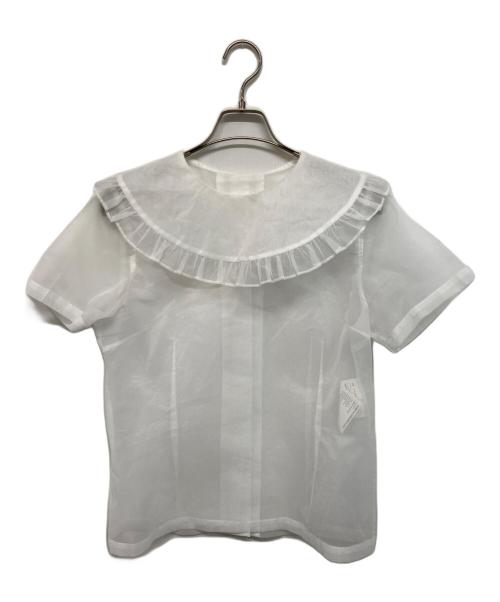 COMME des GARCONS GIRL（コムデギャルソンガール）COMME des GARCONS GIRL (コムデギャルソンガール) ruffled sheer shirt(ッフルド・シアー・シャツ) ホワイト サイズ:Sの古着・服飾アイテム