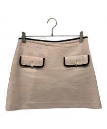 MIU MIU（ミュウミュウ）の古着「パールボタンミニスカート」｜ピンク