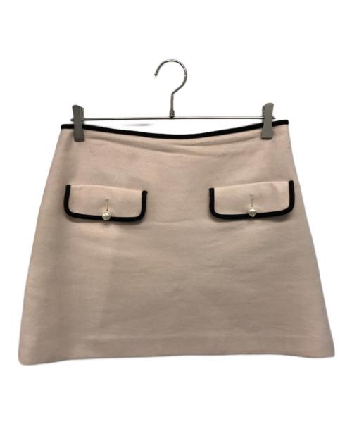 MIU MIU（ミュウミュウ）MIU MIU (ミュウミュウ) パールボタンミニスカート ピンク サイズ:42の古着・服飾アイテム