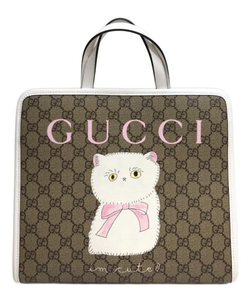 GUCCI（グッチ）GUCCI (グッチ) 〔チルドレンズ〕GG プリント トートバッグ ブラウンの古着・服飾アイテム