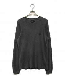 stussy（ステューシー）の古着「Raglan Thermal L/S Crew Washed」｜グレー