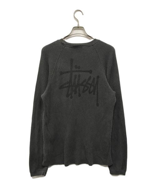 stussy（ステューシー）stussy (ステューシー) Raglan Thermal L/S Crew Washed グレー サイズ:Lの古着・服飾アイテム