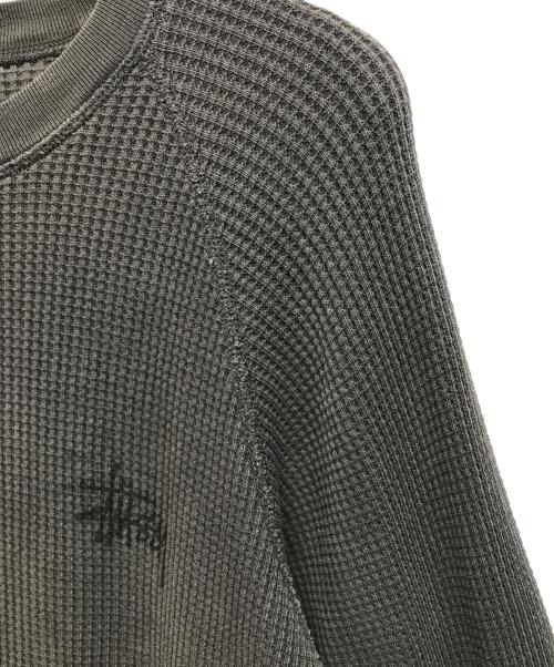 stussy（ステューシー）stussy (ステューシー) Raglan Thermal L/S Crew Washed グレー サイズ:Lの古着・服飾アイテム