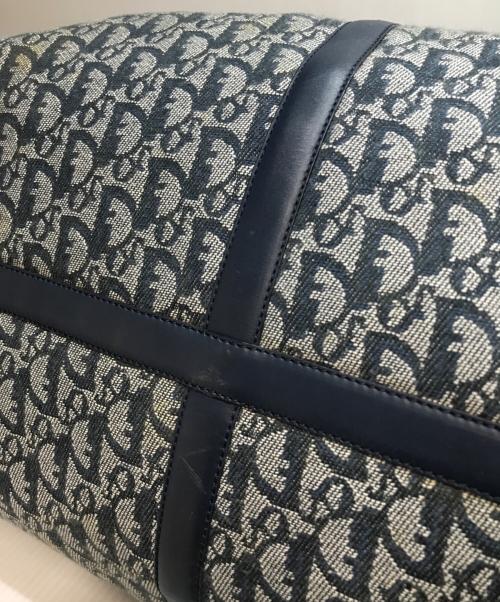 Christian Dior（クリスチャン ディオール）Christian Dior (クリスチャン ディオール) トロッター柄ボストンバッグ ネイビー×グレーの古着・服飾アイテム