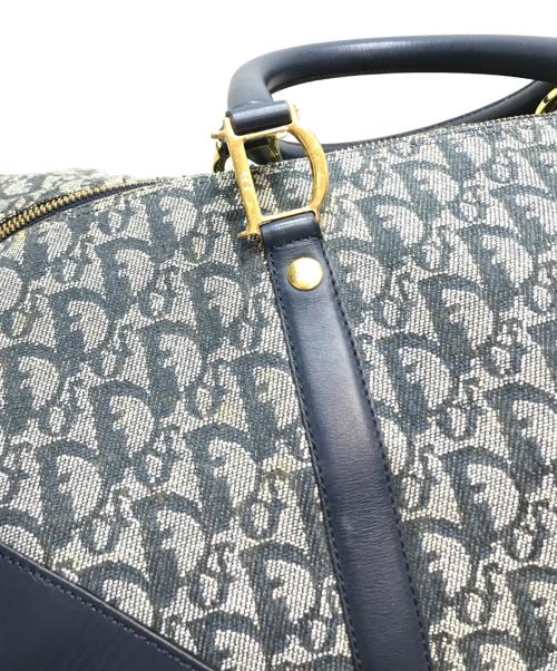 Christian Dior（クリスチャン ディオール）Christian Dior (クリスチャン ディオール) トロッター柄ボストンバッグ ネイビー×グレーの古着・服飾アイテム